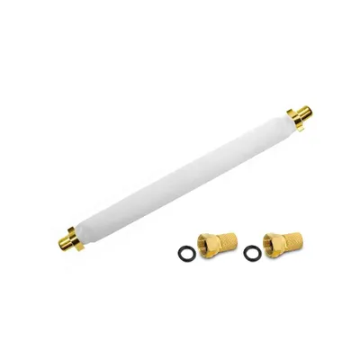 Produktbild von ARLI Fensterdurchführung 20 cm – Selbstklebend + 2x F-Stecker vergoldet | SAT TV Flachkabel für Fenster & Türen