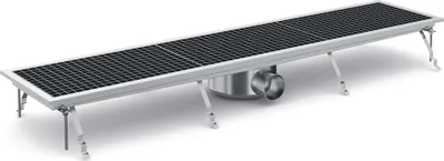 Produktbild von CHEFGASTRO Edelstahl Bodenablauf HORMIGA 300 | HxBxT 14x136,8x30cm | Rechtwinklig Ablaufrinne Bodenrinne Bodenabfluss Drainage Gulli