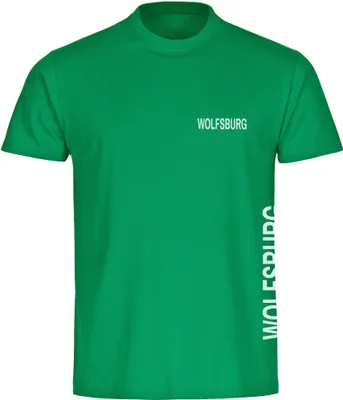 Produktbild von multifanshop Kinder T-Shirt - Wolfsburg - Brust & Seite, grün, Größe 176
