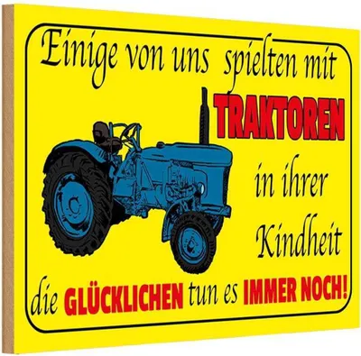 Produktbild von vianmo Holzschild 20x30 cm einige spielten mit Traktoren Dekoration