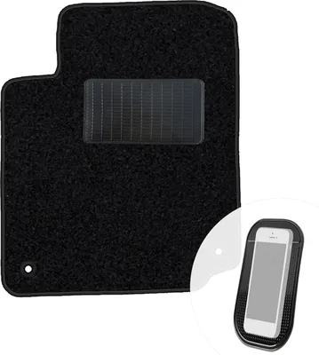 Produktbild von moto-MOLTICO Fahrer Fußmatte Auto Velours Fahrerseite Autoteppiche Schwarz Fahrermatte 1-teilig passend für Citroen C3 I 2002-2009