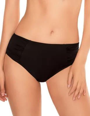 Productafbeelding van VIVISENCE 3002 Bikinionderdeel voor dames, badmode, effen, gerimpeld, hoge taille, setonderdeel, EU-maat