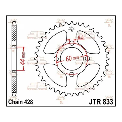 Produktbild von JT Kettenrad 49T 428 JTR833.49