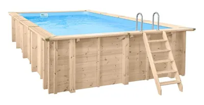 Produktbild von Interline Bali rechteck 7,90 × 4,00 m Basis paket, 33000 l, Gerahmter Pool, Kind & Erwachsener, Leiter, Holz, 1743 kg