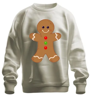 Produktbild von Lebkuchenmann süß Weihnachten Plätzchen Keks festlich Sweatshirt Pullover, Natur, 3XL