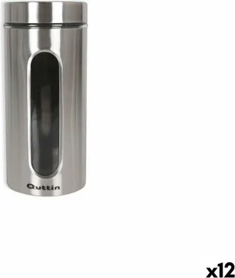 Obrázek produktu pro Džbán quttin transparentní stříbrné sklo ocel 1,5 l 10 x 10 x 22,8 cm (12 kusů)