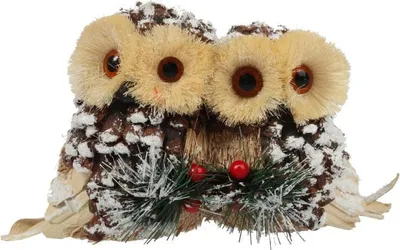 Zdjęcie produktu dla Zawieszka Świąteczna Drewniane Sówki Z Dekoracją 24 Cm