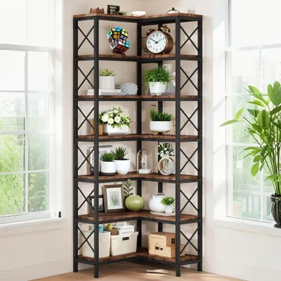 Produktbild von Bücherregal - Bücherkorpus - Eckregal - Aufbewahrungsschrank - Regalkorpus - 7-stufig - Industrielles Design