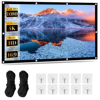 Produktbild von 100-Zoll-HD-Projektionsleinwand, faltbar, für den Innen- und Außenbereich