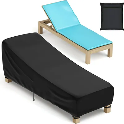 Produktbild von 210*75*40*80cm (L*W*FH*BH) 210D Gartenliege Abdeckung Schutzhülle für Sonnenliege Liegestuhl Rollliege Schwarz