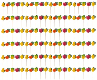 Cocktailstäbchen aus Bambusholz, bunt, 11 cm, 120 Stück