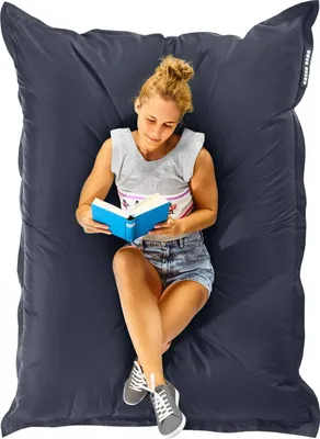Produktbild von Green Bean® Sitzsack "Square" XXL 140x180cm mit 380 Liter EPS Perlen - Riesensitzsack für Kinder & Erwachsene - Stahlgrau