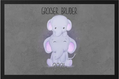 Produktbild von Großer Bruder 2024 Fußmatte Geschwisterliebe Bruderliebe Elefant Geborgenheit Beschützer Welt Liebe Bro Familie