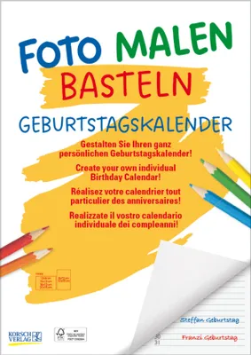 Produktbild von Foto-Malen-Basteln Geburtstagskalender A4