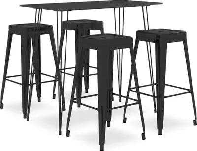 Image de The Living Store 5-tlg. Bar-Set Schwarz