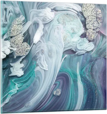Produktbild von Bilder auf glas - Einteilig - Abstraktion dreidimensional blau - 50x50cm - Glasbilder - Wandbilder - Bilder - Wanddekoration aus Glas - Glas Bilder - Wandbild auf Glas - GAC50x50-4726