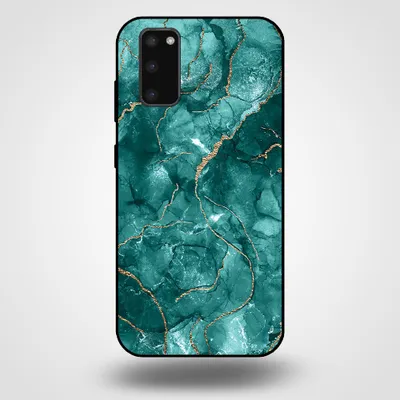 Image de Smartphonica Coque pour Samsung Galaxy S20 Plus avec impression marbre - Coque arrière en TPU avec impression marbre - Vert doré