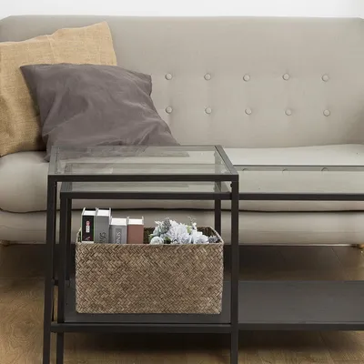 Productafbeelding van Famanu opbergmand van zeegras - Decoratieve mand voor woonkamer en badkamer