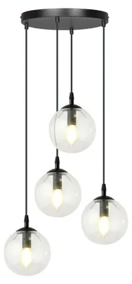 Produktbild von Pendelleuchte Cosmo aus schwarzem Stahl und Glas