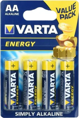 Produktbild von Varta Energy AA, Einwegbatterie, AA, Alkali, 1,5 V, 4 Stück(e), 50,5 mm