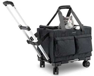 Zdjęcie produktu dla Torba transportowa dla kota z kółkami, 2 w 1, do 7 kg, klatki transportowe dla kotów