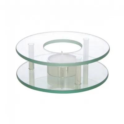 Produktbild von Stövchen 1-flammig Chrom Glas 12,5 cm Teewärmer silber