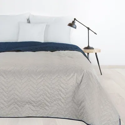 Obrázok produktu pre Design91 Prehoz na posteľ Dekoratívny prehoz na posteľ Prehoz na posteľ LUIZ biely strieborný 220x240 cm cm biely svetlosivý