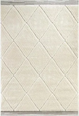Zdjęcie produktu dla Dywan shaggy 200x290cm do salonu, kremowy wzór boho