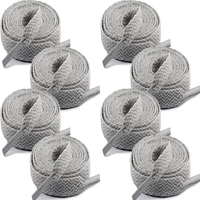 Produktbild von 4 Paar flache Schnürsenkel für Sneaker, Schnürsenkel für Sneakers, Sportschnürsenkel – 140 cm, Grau