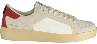 Image de Chaussure de sport blanche pour homme avec détails rouges et semelle amovible