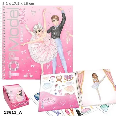 Zdjęcie produktu dla Depesche 13611 TOPModel Ballet - Dress Me Up Stickerbuch mit 24 Seiten vorgedruckter Ballerina Motive zum Selbstgestalten, inkl. 11 Stickerbogen