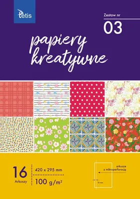 Obrázek produktu pro Kreativní papír Tetis A3, 16 listů