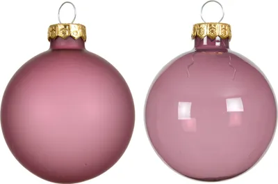 Produktbild von Weihnachtskugeln Glas 6cm x 6 Stück - Vintagerosa transparent