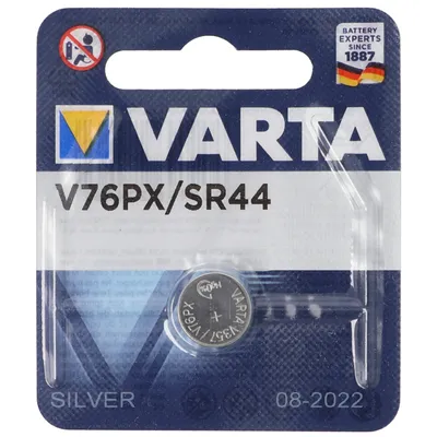 Obrázek produktu pro Varta 1x 1.55V V 76 PX, Baterie na jedno použití, SR44, Oxid stříbrný, 1,55 V, 1 kusů, Stříbrná