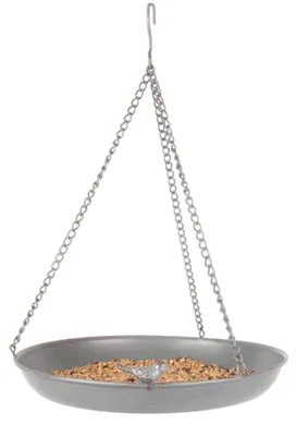 Produktbild von Esschert Design Grey Metal Vogeltränke hängend; FB403; 30,4x30,4x5,8 cm