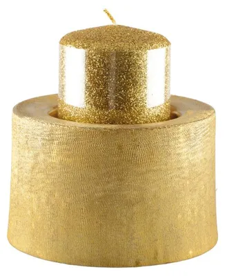 Produktbild von Kerzenhalter aus vergoldetem Metall, 12,5 x 12,5 x 8,5 cm