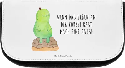 Produktbild von Mr. & Mrs. Panda Beauty Bag Schildkröte Pause - Weiß - Geschenk, Panzer, Entspannen, Achtsam, Make-up Täschchen, kulturtäschchen, Organizer, Achtsamkeit, Tasche