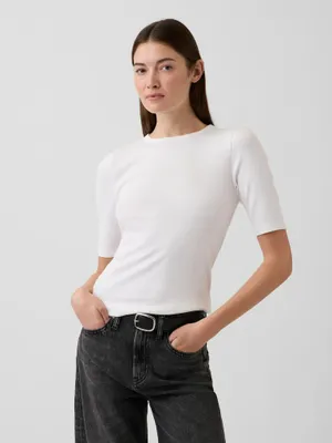Produktbild von GAP T-Shirt Rundhals Kurzarm Stretch XS mit leicht verkürzter Länge