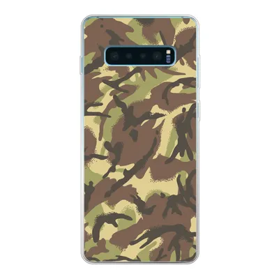 Produktbild von MuchoWow® Handyhülle Schutzhülle Hülle für Samsung Galaxy S10 Plus Camouflage-Muster in natürlichen Farben Silikon Softcase Handy Hülle - Schutzhülle