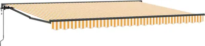 Obrázok produktu pre Rám markízy Žltá a biela 450 × 300 cm Polyester sPolyuretánpovrchom