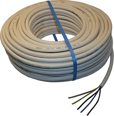 Produktbild von PVC Schlauchleitung H05VV-F 5x1,5 5G1,5 Weiß 10-50m, Länge:50m