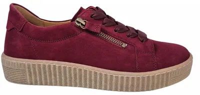 Produktbild von Gabor Velour bordeaux sportlicher Schnürer Rot in Gr. 38.5