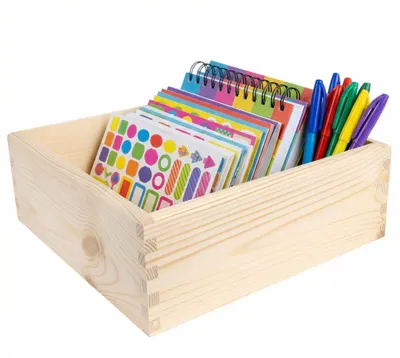 Productafbeelding van Creative Deco opbergdoos houten kist zonder deksel, 25 x 25 x 9 cm