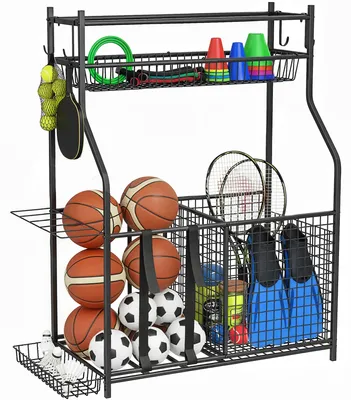 Productafbeelding van Sportaccessoire-organizer, met afneembare haken, elastische banden, zwart