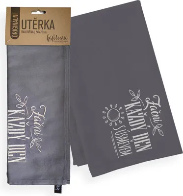 Produktbild von Nekupto Geschenkhandtuch Beginnen Sie jeden Tag mit einem Lächeln Kafetearie