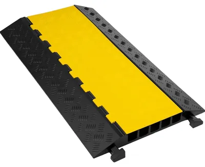 Obrázek produktu pro VEVOR 5-kanálová ochrana gumových kabelů, extrémní kabelové rampy, 66 000 liber, těžké, 5 slotů, ochranný kabel, lanová rampa, příjezdová cesta, gumové dopravní brzdy