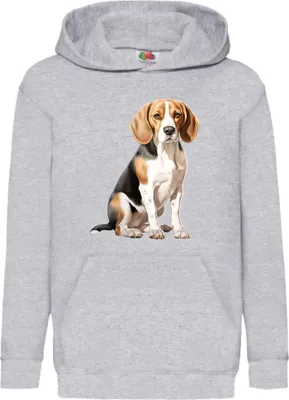 Obrázok produktu pre Detská Mikina S Kapucňou Dogs Breeds Beagle Dog Breed 008, 12-13 Jahr - 152 / Heather šedá
