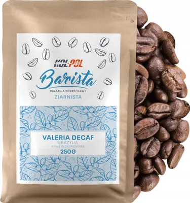 Zdjęcie produktu dla KAWA ZIARNISTA Bezkofeinowa 250g Świeżo Palona - Valeria Decaf x Kol-Pol