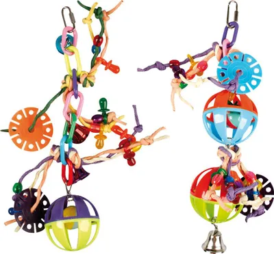 Produktbild von Flamingo Vogelspielzeug Ball mit Seilen