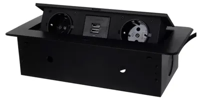 Produktbild von IZOXIS 21446 In der Tischplatte versteckte Doppelsteckdose mit USB